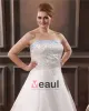 Satin Embroidery Beaded Court Plus Size Bridal Gown Wedding Dress