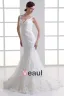Tulle Ruffle Beading Shoulder Straps Court Train Mermaid Wedding Dress