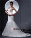 Satin Lace Round Neck Chapel Mermaid Bridal Gown Wedding Dress