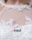Satin Lace Round Neck Chapel Mermaid Bridal Gown Wedding Dress