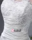 Satin Lace Round Neck Chapel Mermaid Bridal Gown Wedding Dress