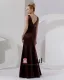 Flowers Satin Ruffles V-Neck Sleeveless Floor Length Bridesmaid Dresses