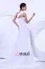 Chiffon Empire One Shoulder Sweetheart Chapel Train Wedding Dress