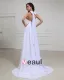 Chiffon Halter Court Empire Bridal Gown Wedding Dress