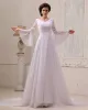Embroidery Chiffon Beading Cathedral Train Empire Wedding Dresses