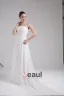 Mode Charmeuse Mousseline De Soie Perles Longueur De Plancher Robe De Mariée Empire Bretelles