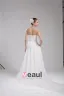 Mode Charmeuse Mousseline De Soie Perles Longueur De Plancher Robe De Mariée Empire Bretelles