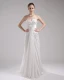 Fashion Chiffon Charmeuse Pleated Sweetheart Court Train Floor Length Empire Wedding Dress