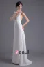 Fashion Chiffon Flower V Neck Floor Length Brush Train Empire Wedding Dress