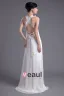 Fashion Chiffon Flower V Neck Floor Length Brush Train Empire Wedding Dress