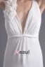 Fashion Chiffon Flower V Neck Floor Length Brush Train Empire Wedding Dress