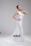 Fashion Satin Flower V Neck Floor Length Empire Wedding Dress