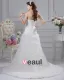 Flower Ruffle Sweetheart Court Empire Bridal Gown Wedding Dress