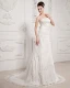 Perfect Strapless Sleeveless Chapel Train Satin Lace Empire Wedding Dress