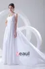 Round Neck Sleeveless Zipper Beading Ruffle Floor Length Woman Empire Wedding Dress