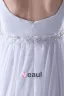 Rundhals Ärmel Reißverschluss Perlen Ruffle Bodenlange Frau Reich Hochzeitskleid