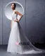 Volants De Dentelle De Fil De V-cou Train Chapelle Robes De Mariée Empire Sans Manches