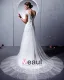 Volants De Dentelle De Fil De V-cou Train Chapelle Robes De Mariée Empire Sans Manches
