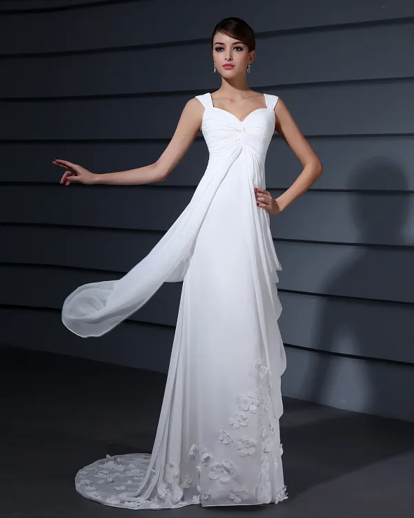 Empire Waist Chiffon Wedding Dresses