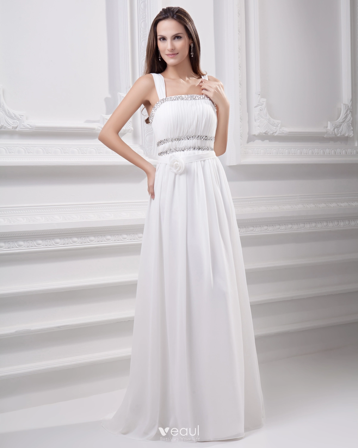 Spaghetti Strap Empire Waist Wedding Dress