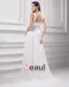 Spaghetti Straps Floor Length Beading Pleated Chiffon Empire Wedding Dress