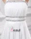 Spaghetti Straps Floor Length Beading Pleated Chiffon Empire Wedding Dress