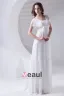 Square Pleated Floor Length Chiffon Woman Empire Wedding Dress