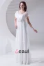 Square Pleated Floor Length Chiffon Woman Empire Wedding Dress
