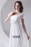 Square Pleated Floor Length Chiffon Woman Empire Wedding Dress