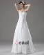 Longueur De Plancher En Mousseline De Soie Robe De Mariée Empire Plissee Perles Bretelles