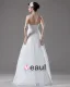 Longueur De Plancher En Mousseline De Soie Robe De Mariée Empire Plissee Perles Bretelles
