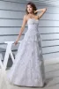 Sweetheart Sleeveless Backless Applique Beading Floor Length Lace Satin Silk Woman Empire Wedding Dress