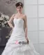 Taffeta Ruffles Beading Applique Court Empire Bridal Gown Wedding Dress