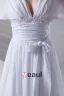 V Cou De Ruche De Longueur De Plancher En Mousseline De Soie Robe De Femme De Mariée Empire