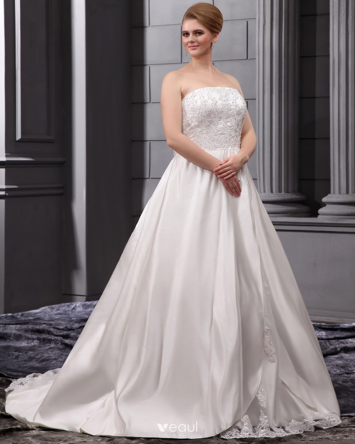 Strapless Lace A-Line Wedding Dress