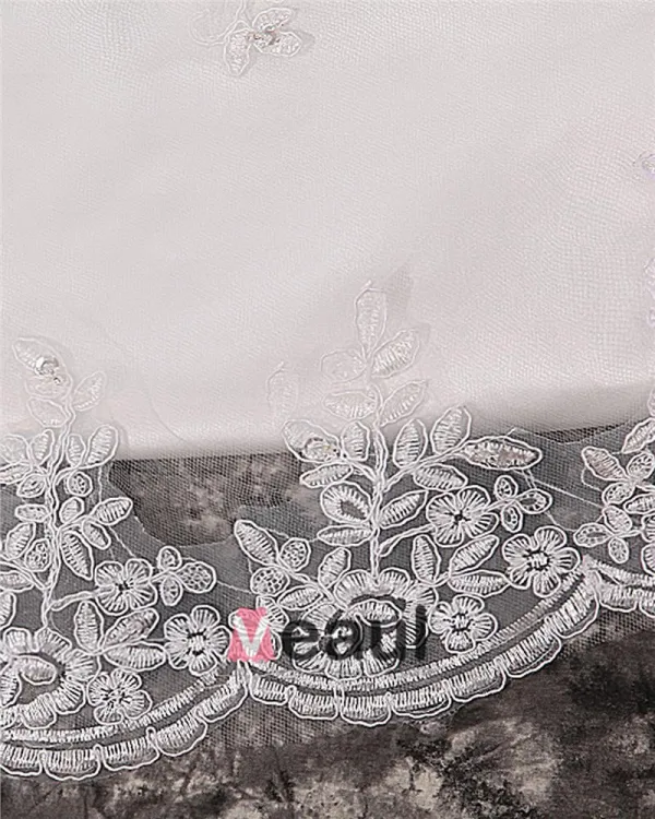 A-ligne De Balayage Bretelles En Satin Dentelle Broderie Robe De Mariée Perle De Taille Plus