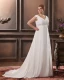 Chiffon Beads Ruffles V Neck Court Plus Size Bridal Gown Wedding Dress