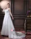 Elegant Col En V Sans Manches En Satin De Plancher-longueur D'une Ligne De Robes De Mariage De Taille