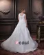 Elegant Col En V Sans Manches En Satin De Plancher-longueur D'une Ligne De Robes De Mariage De Taille
