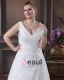 Elegant Col En V Sans Manches En Satin De Plancher-longueur D'une Ligne De Robes De Mariage De Taille