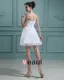 Perles Dentelle Sans Manches En Satin Une Epaule Mini Robes De Mariée Courte