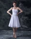 Charming Satin Yarn Beading Sweetheart Short Bridal Gown Wedding Dress