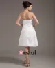 Chiffon Rüschen Trägerlosen Kurzen Hochzeitskleid Brautkleider