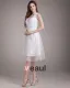 Elegant Applique Rüschen Ein Schultergurt Knielangen Satin Garn Brautkleider Mini