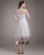 Elegant Applique Rüschen Ein Schultergurt Knielangen Satin Garn Brautkleider Mini