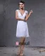 Elegant Satin Lace V Neck Knee Length Short Mini Wedding Dress