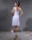 Elegant Satin Lace V Neck Knee Length Short Mini Wedding Dress