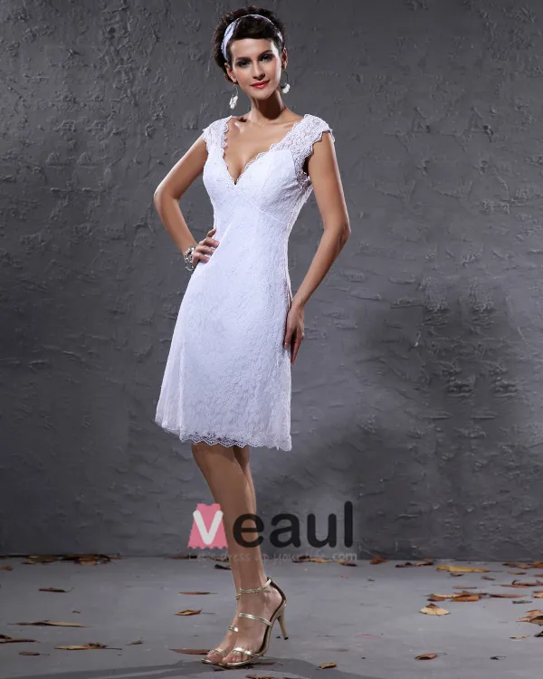 v neck dress knee length Charming Evening Dress A-Line V-Neck Knee-Length Short Sleeves Lace-up Pleated Satin Fabric Cocktail Dress Little Black Dress