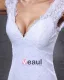 Elegant Satin Lace V Neck Knee Length Short Mini Wedding Dress