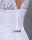 Elegant Satin Lace V Neck Knee Length Short Mini Wedding Dress
